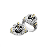 ARG-8047-DY-6" Sterling Silver Ring With 18K Gold And Diamond Jewelry Bali Designs Inc